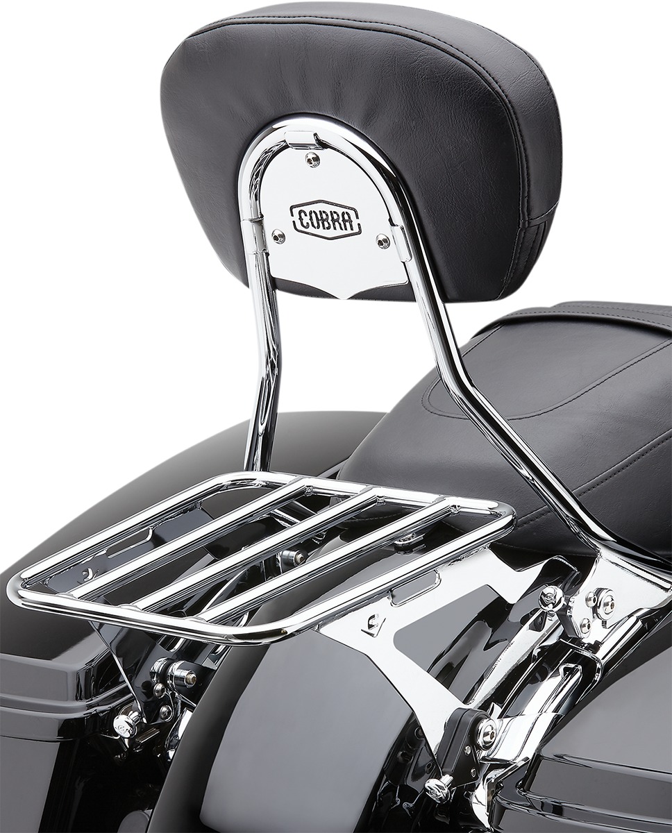 Cobra Detachable Tall Backrest Chrome Fits FLH/FLT 1997-2008 - Click Image to Close