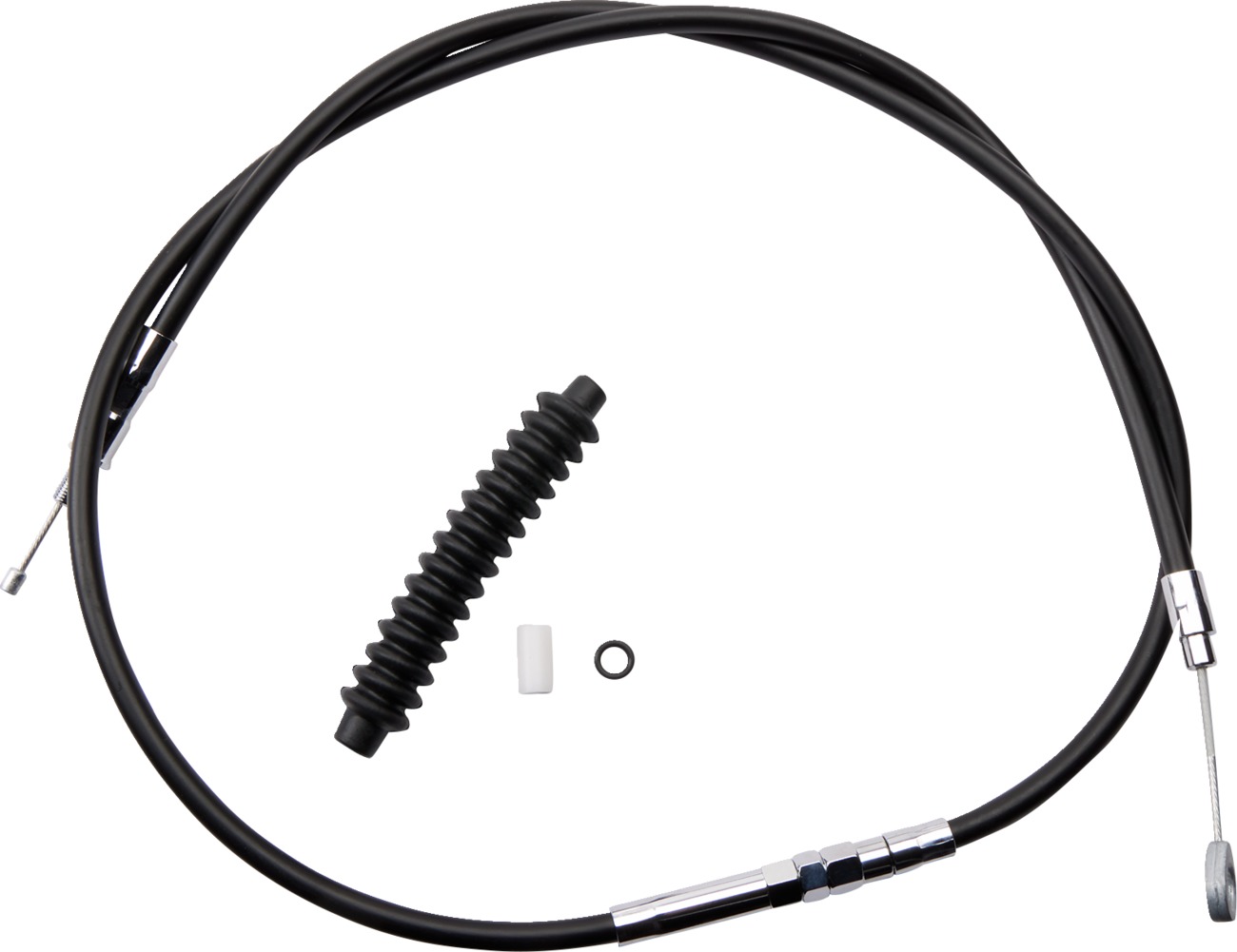 Drag Specialties High-Efficiency Black Vinyl Clutch Cable +2in For Harley-Davidson - Click Image to Close