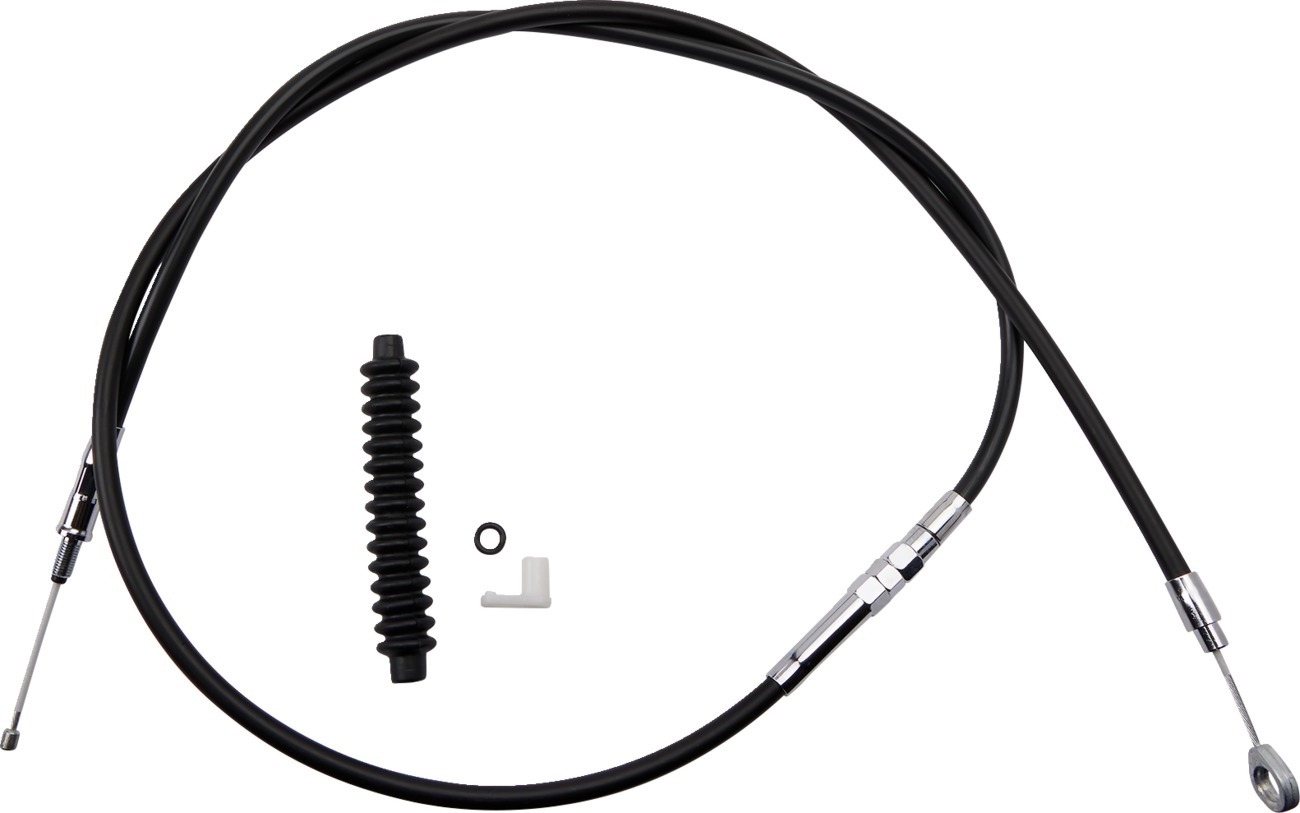 Drag Specialties High Efficiency Black Clutch Cable +4in For Harley - Black +4in clutch cable for Harley models - Click Image to Close