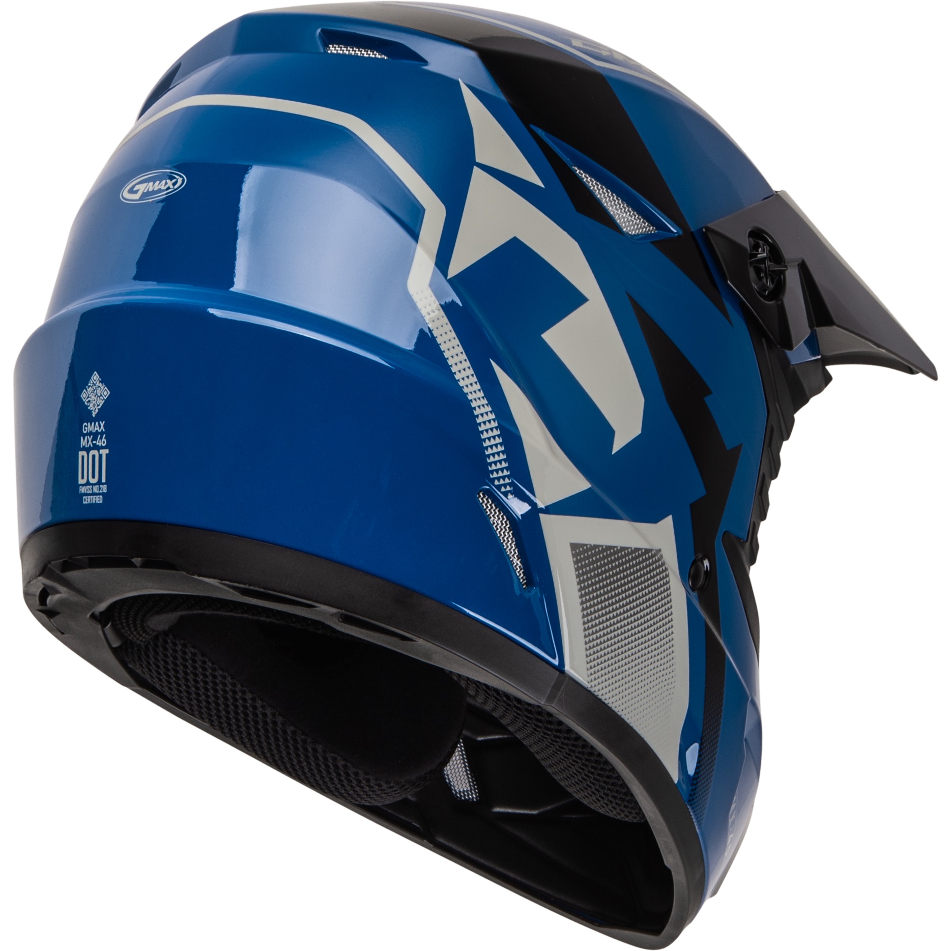 MX-46 Compound Helmet Black/Blue/Grey Large - Click Image to Close