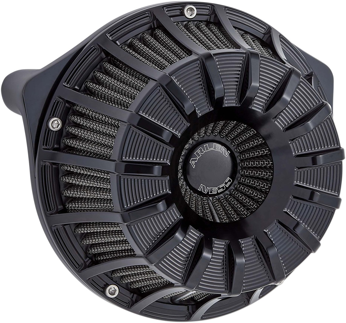 Arlen Ness 15-Spoke Inverted Air Cleaner Kit - Black - Click Image to Close