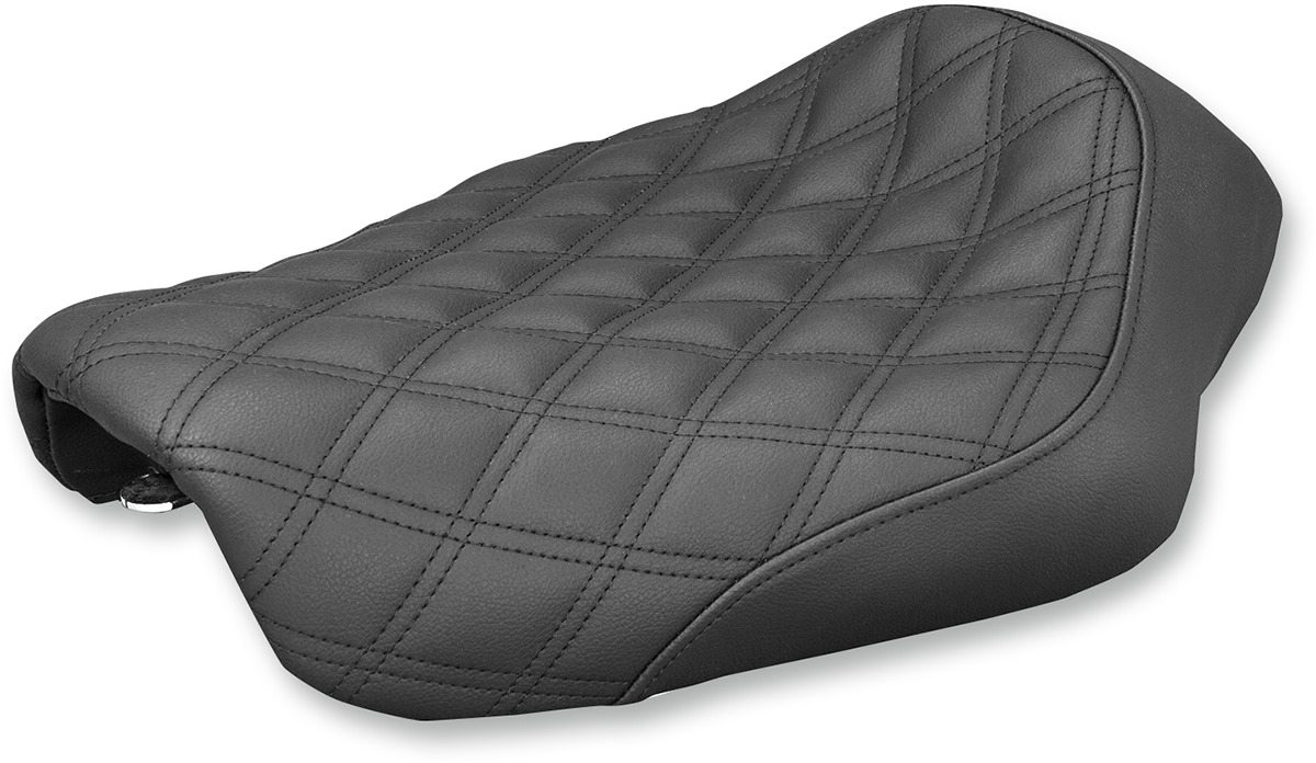 Saddlemen Renegade Lattice Stitch Solo Seat Black For Harley Dyna - Solo seat with GelCore for Harley Dyna models - Click Image to Close