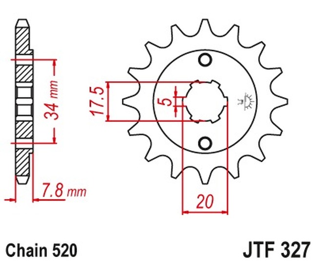 Front Steel Countershaft Sprocket - 12 Tooth 520 - Click Image to Close