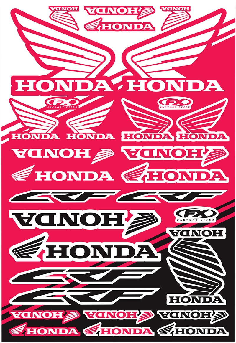 Factory Effex Universal Graphic Kit Hon CRF Sticker Sheet - Click Image to Close