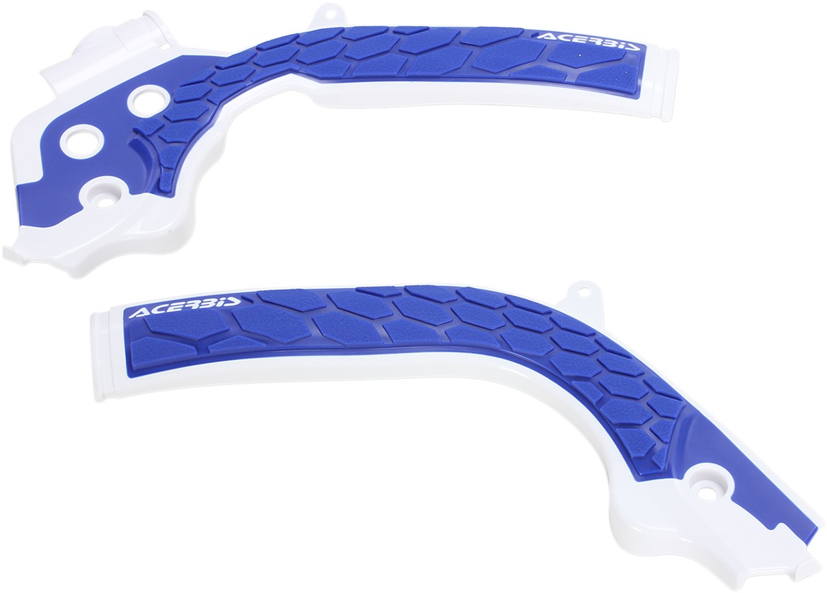 X-Grip Frame Guards White/Blue - For 16-19 Husqvarna KTM 125-450 - Click Image to Close