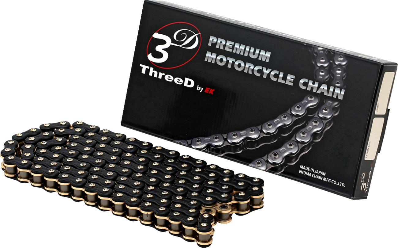 EK 520 RV3D NX2-Ring Drive Chain 120L Black/Gold - 120-link NX2-ring chain in black/gold - Click Image to Close