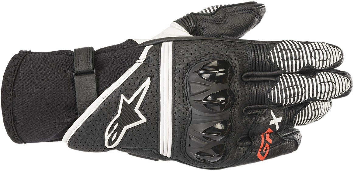 GPX V2 Motorcycle Gloves Black/White 3X-Large - Click Image to Close