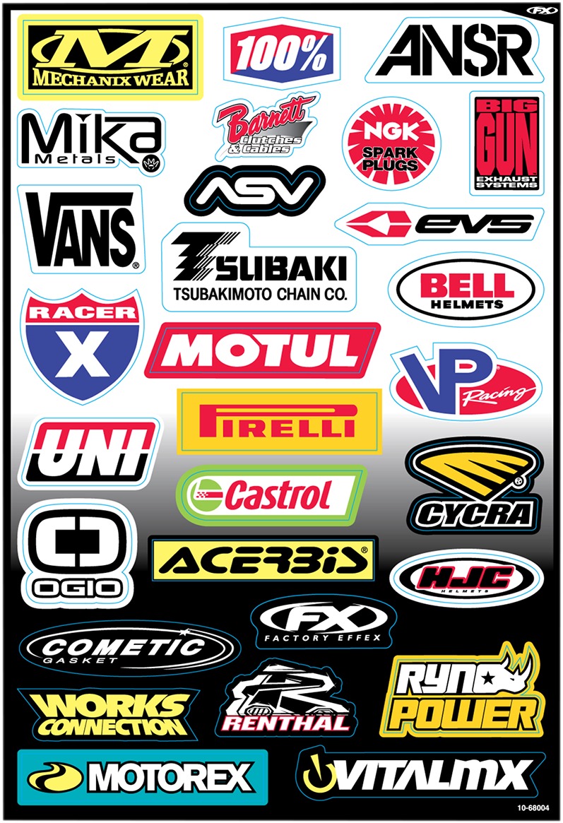 Factory Effex Sponsor Sticker Kit C 10-68004 - Click Image to Close