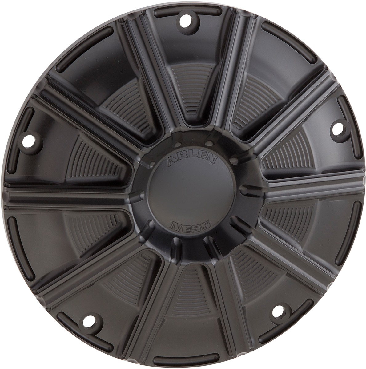 Arlen Ness 10-Gauge Derby Cover Black - Click Image to Close