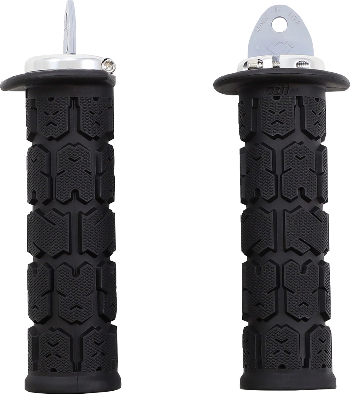 ODI Rogue Lock-On Grips Black/Silver 125mm ATV PWC - Lock-on grips pair for ATV and watercraft handlebars - Click Image to Close