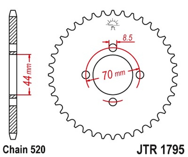Steel Rear Sprocket - 22 Tooth 520 - For 89-06 LT80 Quadsport & KFX80 - Click Image to Close