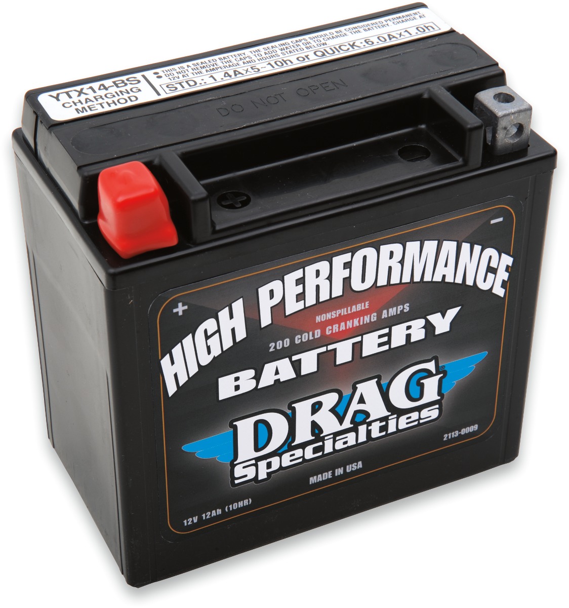 YTX AGM Maintenance Free Battery 200CCA 12V 12Ah Factory Activated - Replaces YTX14 - Click Image to Close