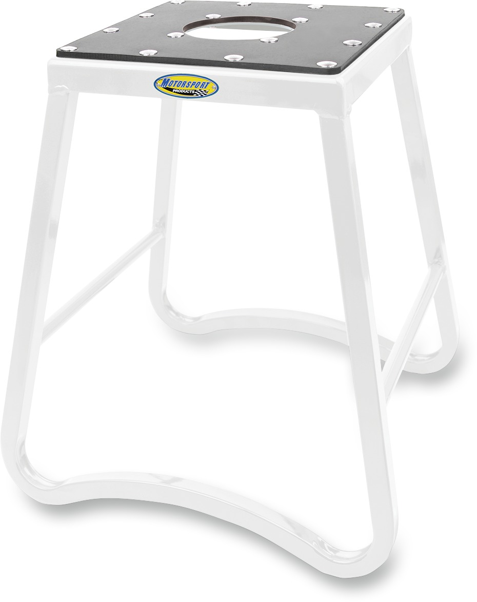 White SX1 Steel Motocross Bike Stand - Click Image to Close