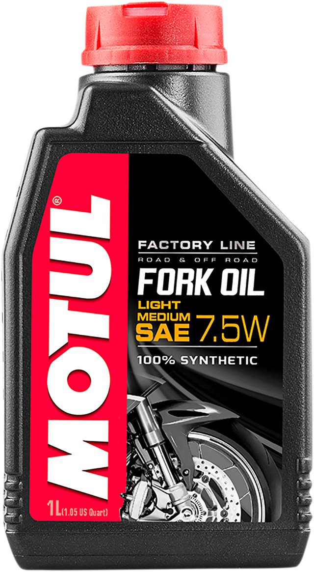 Motul Factory Line Fork Oil 7.5W 1 Liter Synthetic - 7.5W full synthetic fork oil, 1L bottle - Click Image to Close