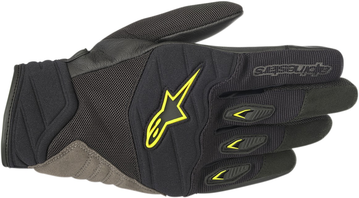 Shore Motorcycle Gloves Black/Yellow Medium - Click Image to Close