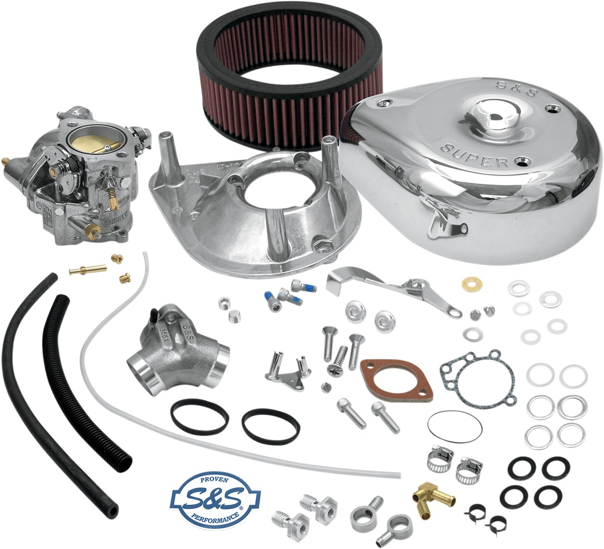 S&S Super E Carburetor Kit For 91-03 Harley Sportster - Fits 91-03 Harley-Davidson Sportster models - Click Image to Close