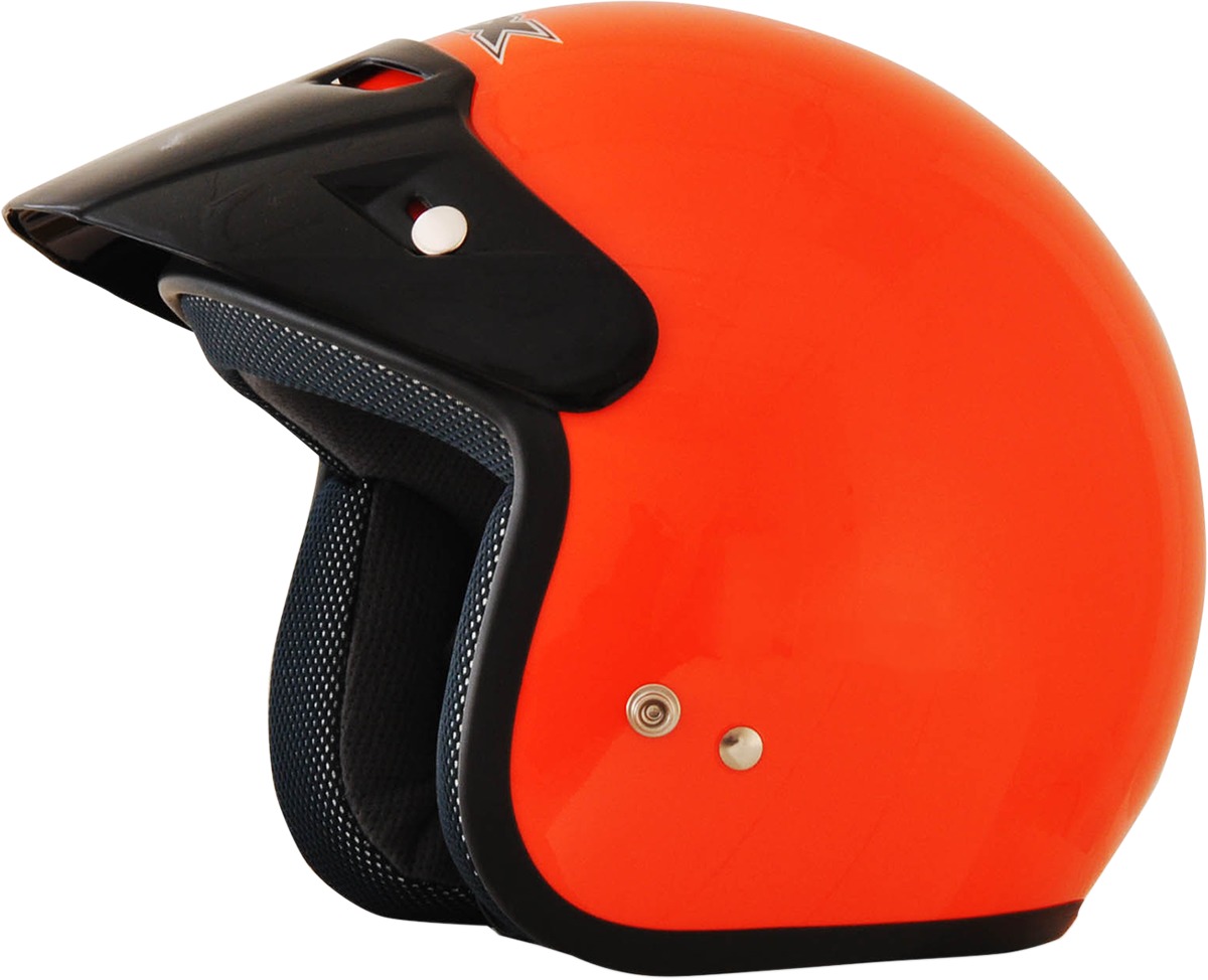 FX-75Y Open Face Street Helmet - Gloss Orange Youth Medium - Click Image to Close