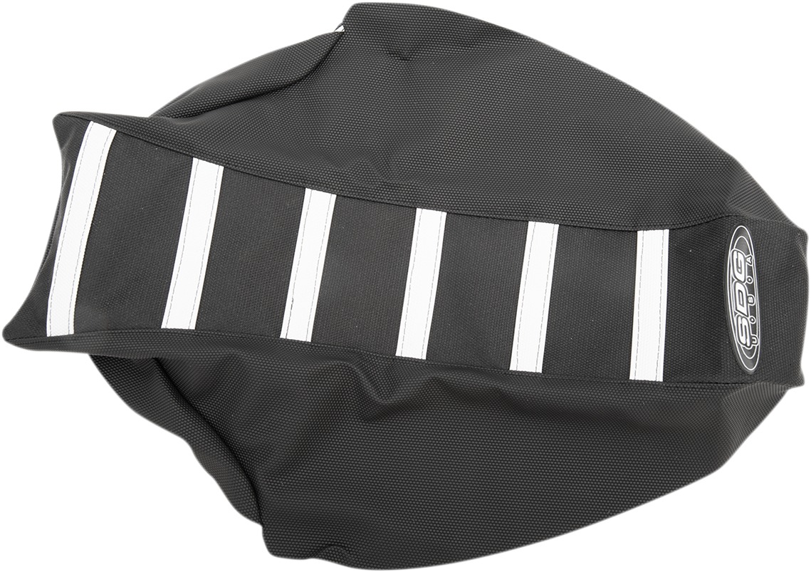 6-Rib Water Resistant Seat Cover Black/White - For 2018 Yamaha YZ450F - Click Image to Close