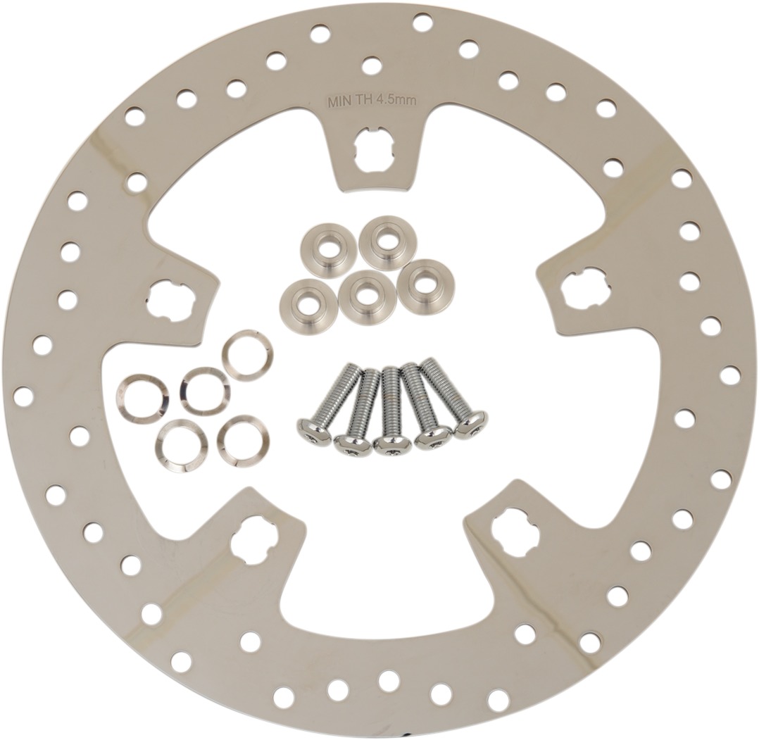 Solid Polished Front Brake Rotor 292mm - For 00-07 Harley FLH FLT - Click Image to Close