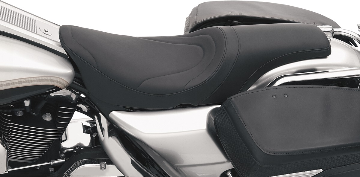 Predator Mild Stitched 2-Up Seat Low 3/4" - For 97-07 Harley FLHR FLHX - Click Image to Close