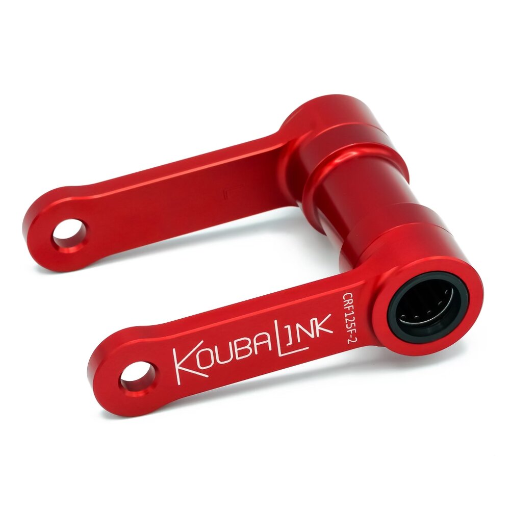 1.75" Lowering Link - Red, Lowers Rear Suspension 1.75 Inches - For 14-22 Honda CRF125F - Click Image to Close