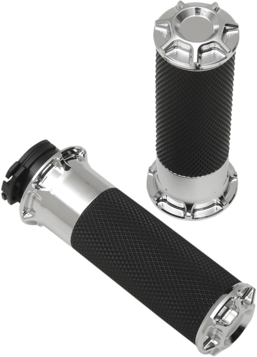 Arlen Ness Cable Style Fusion Series Grips Chrome Bevelled - Click Image to Close