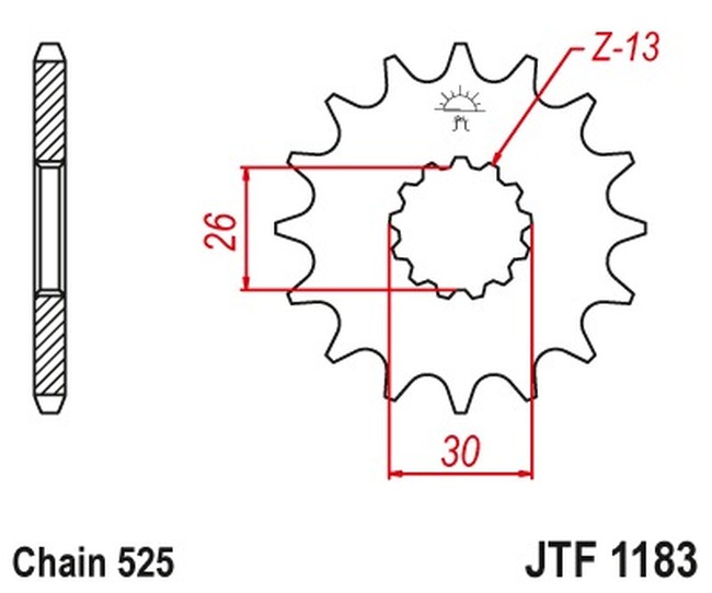 Front Steel Countershaft Sprocket - 18 Tooth 525 - Click Image to Close