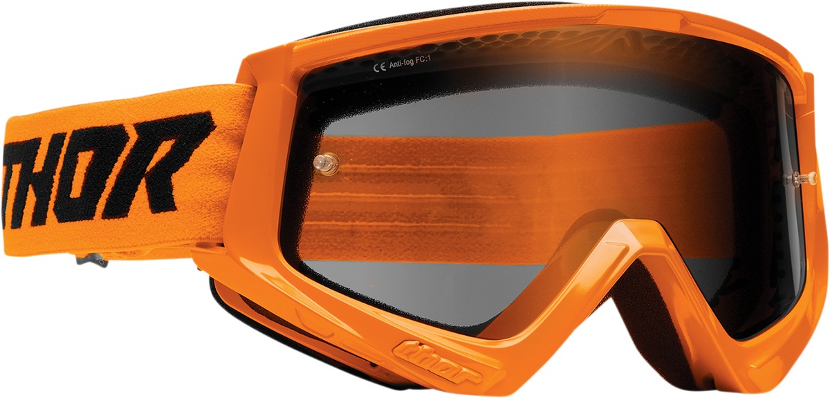 Thor Combat Sand Racer Goggles Smoke Lens Flo Orange Adult Unisex - Sand racer goggles, smoke lens, flo orange, adult - Click Image to Close