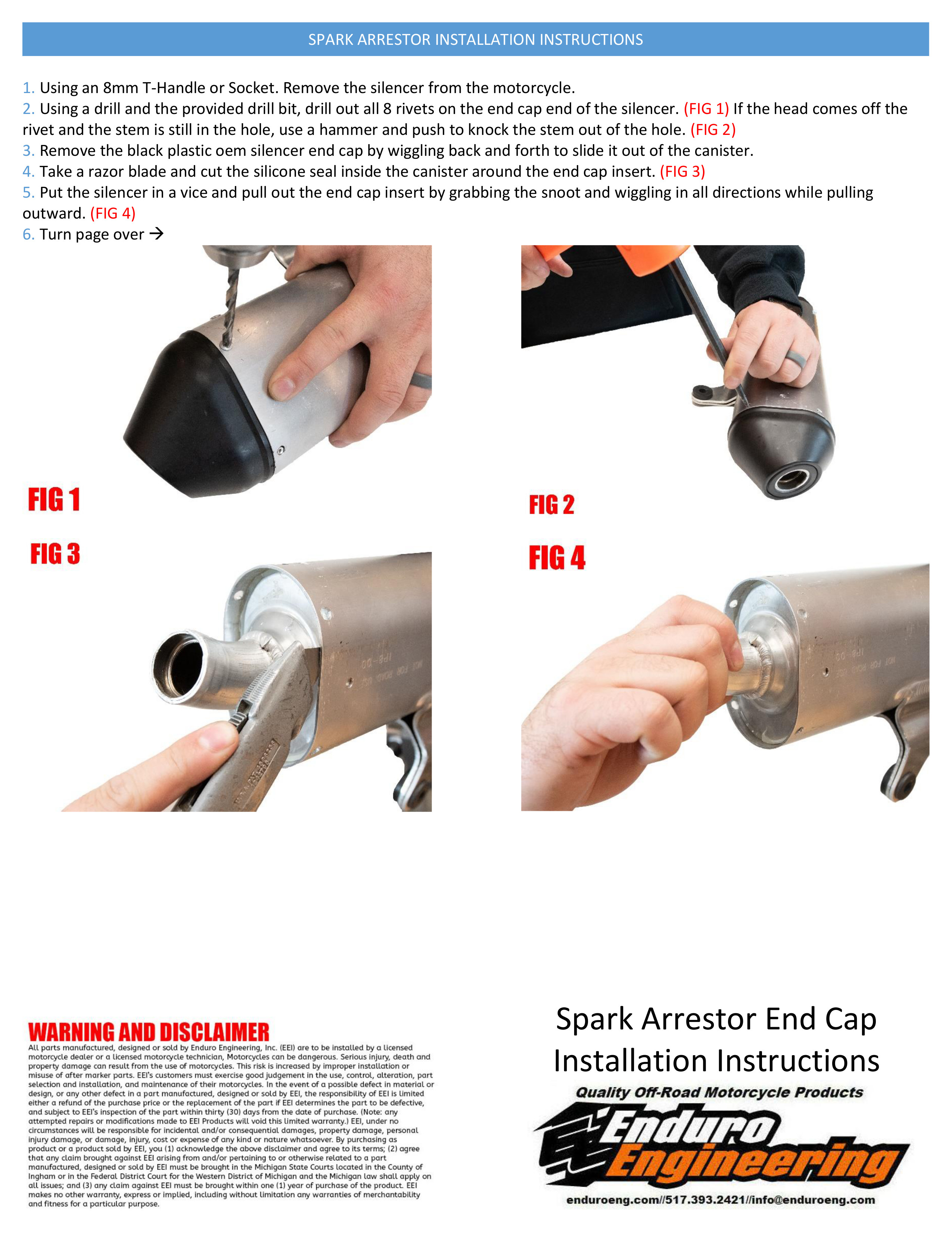 Spark Arrestor End Cap - For 2011+ Yamaha YZ125 & YZ250 - Click Image to Close