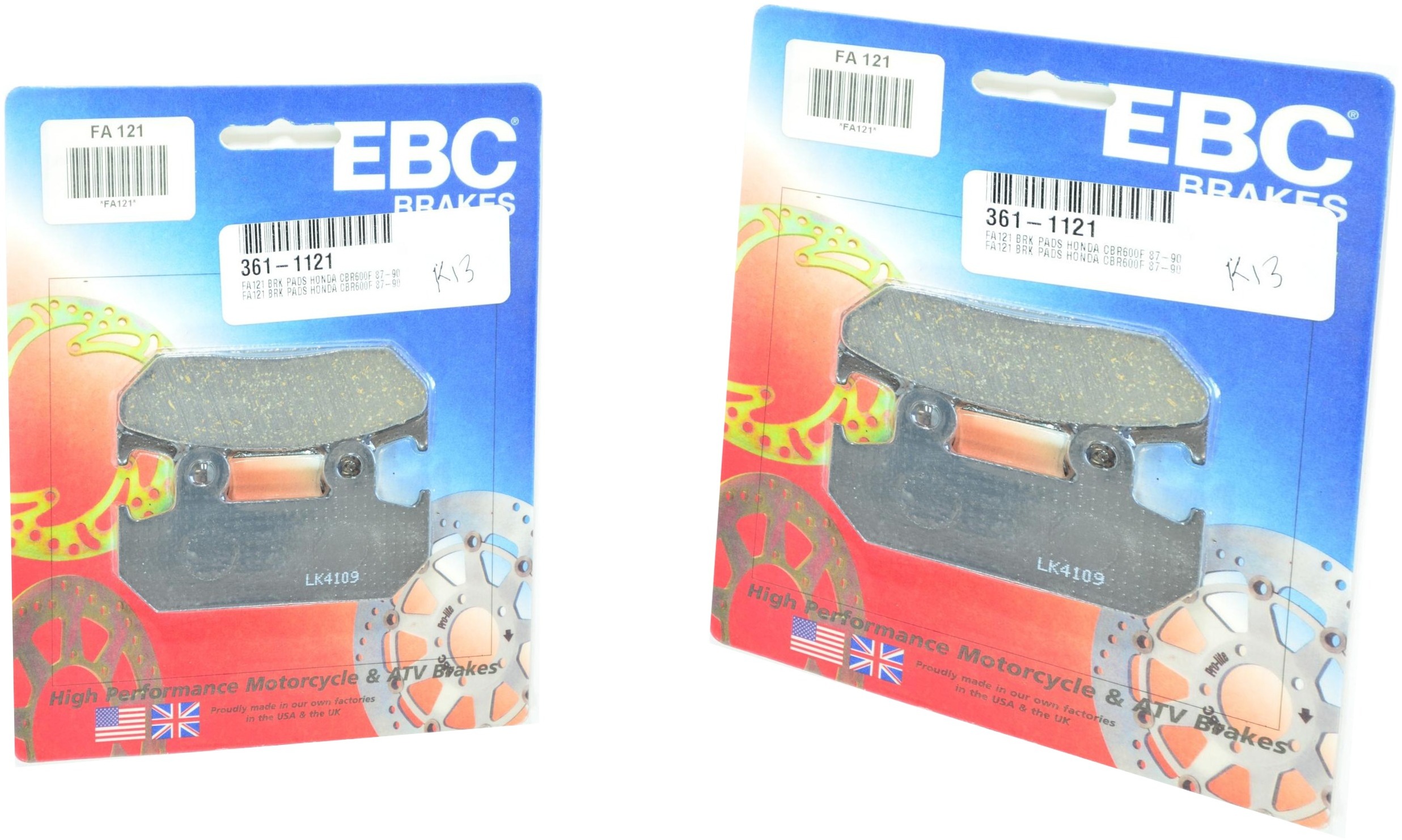 Standard Organic Brake Pads Front Set - Click Image to Close