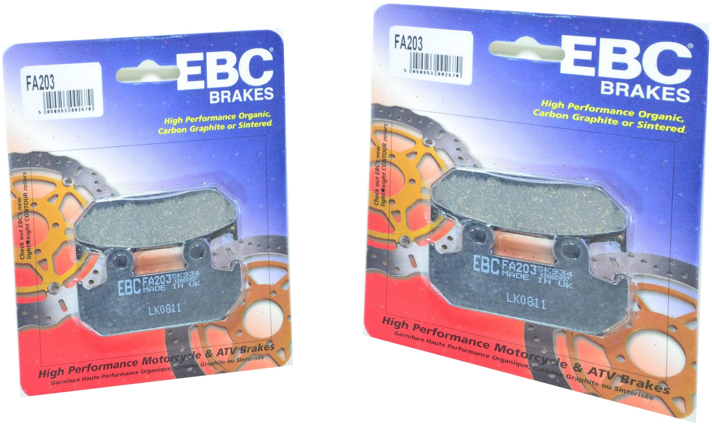 Standard Organic Brake Pads Front Set - Click Image to Close