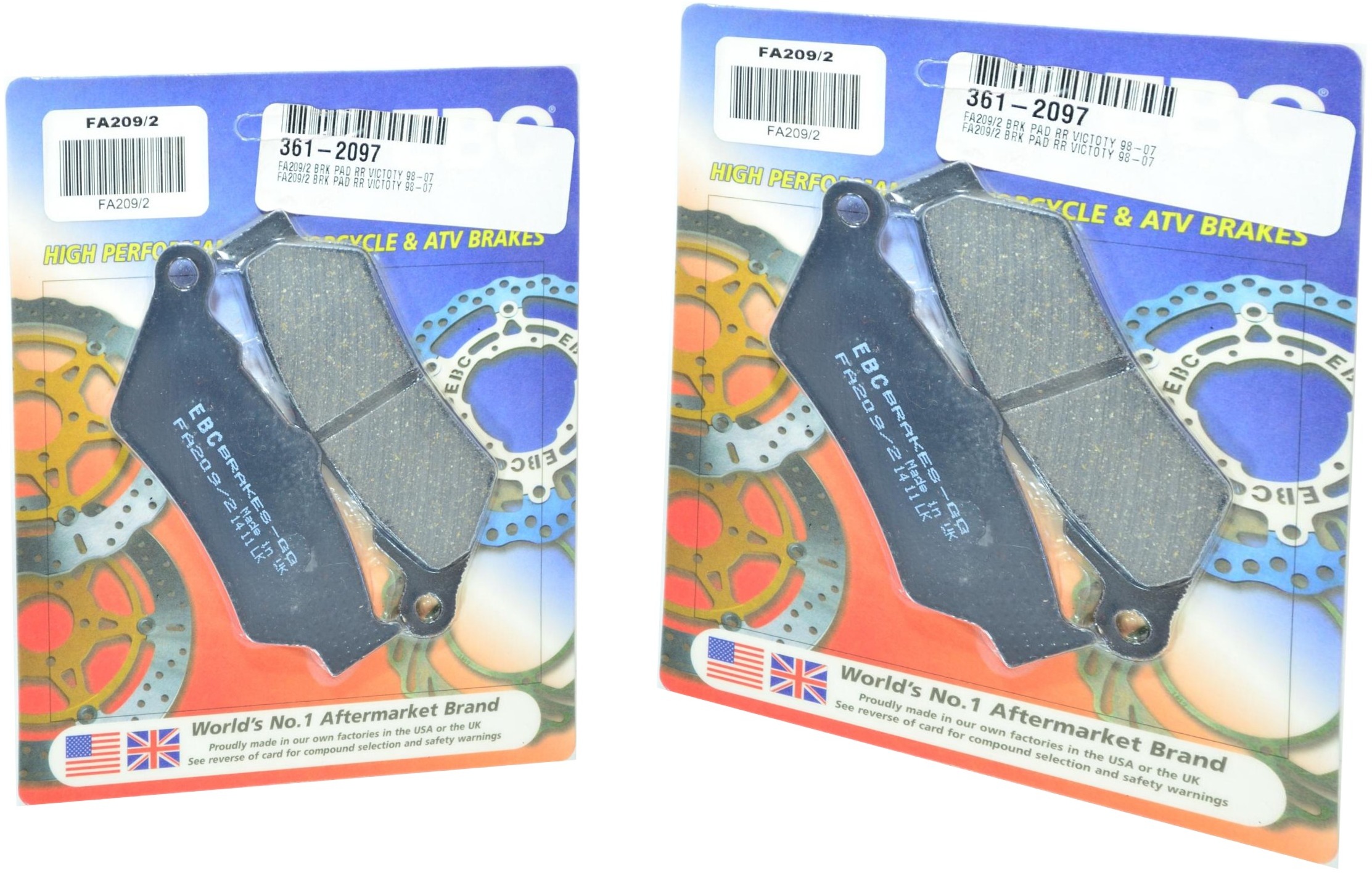 Standard Organic Brake Pads Front Set - Click Image to Close