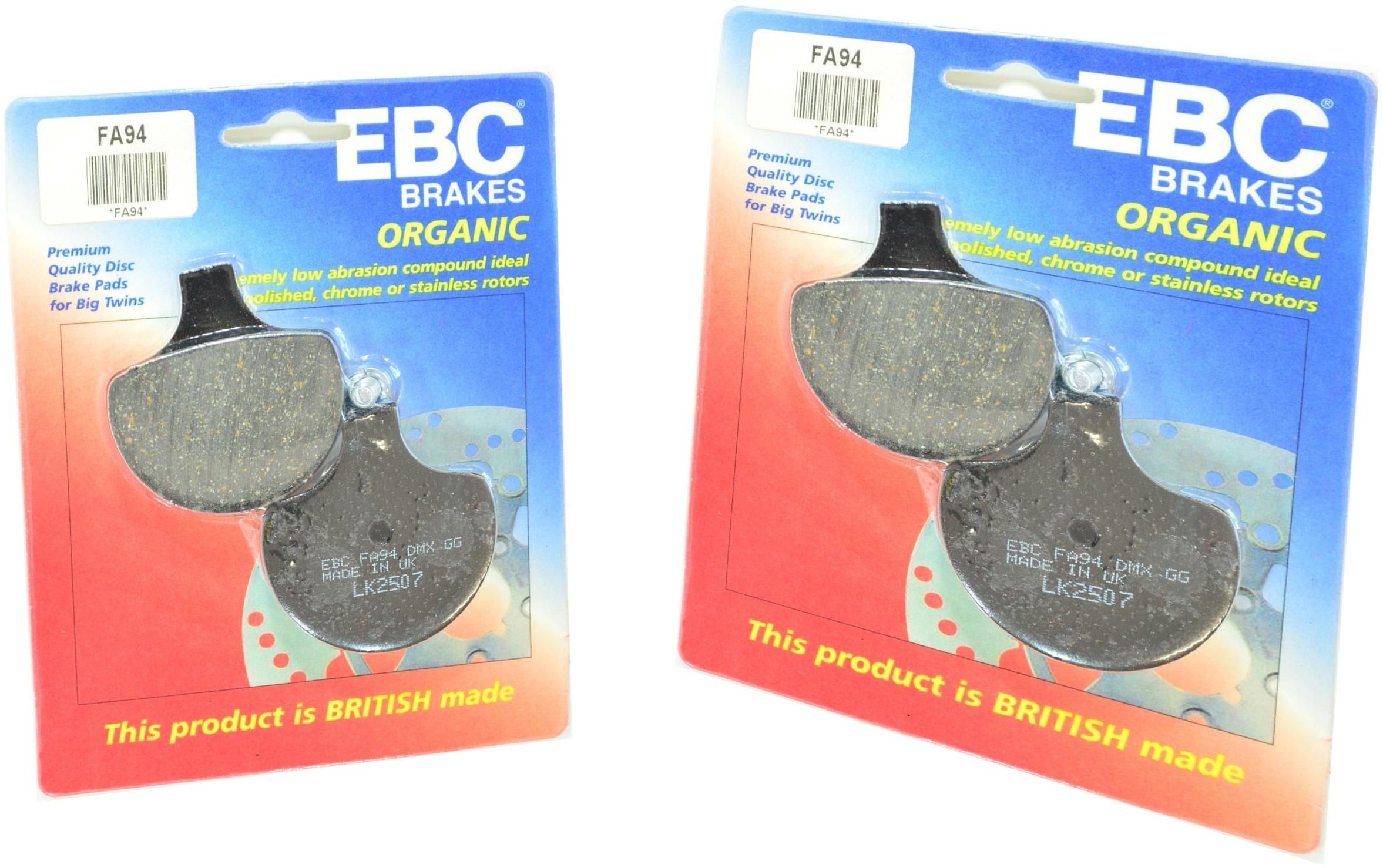 Standard Organic Brake Pads Front Set - Click Image to Close