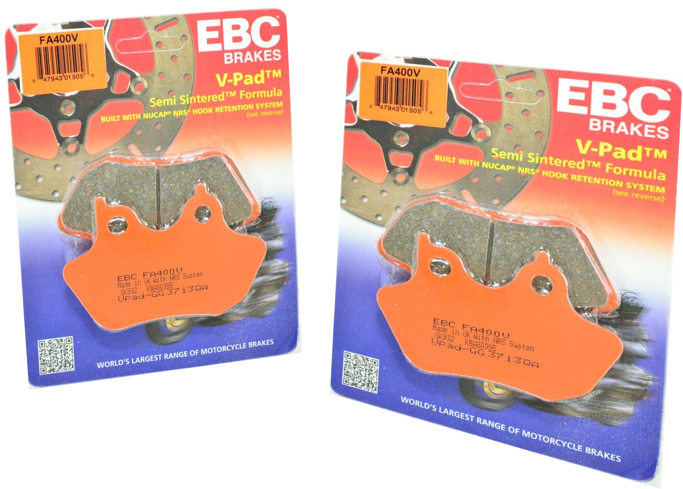 V Series Brake Pads Front Set - Click Image to Close