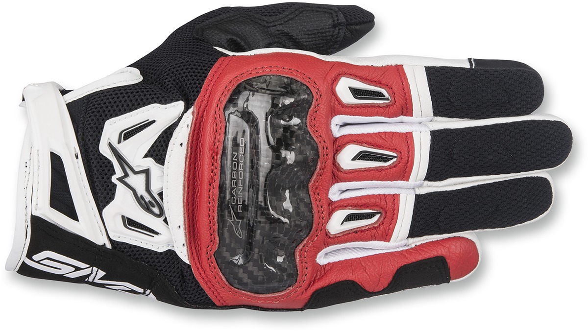 SMX-2 V2 Air Carbon Motorcycle Gloves Black/Red/White X-Large - Click Image to Close