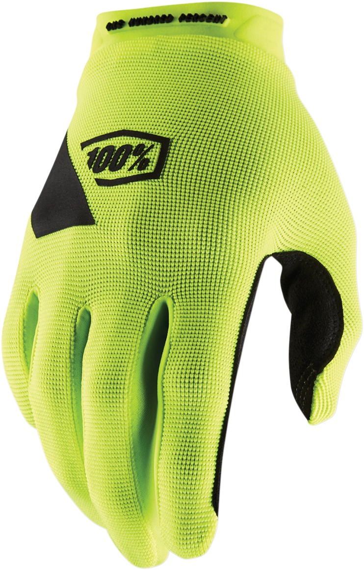 100% Men's Ridecamp Glove Medium Flo Yellow - Click Image to Close