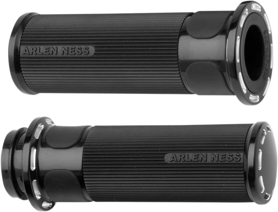 Arlen Ness Fly-By-Wire Fusion Series Grips Black Slot Track - Click Image to Close