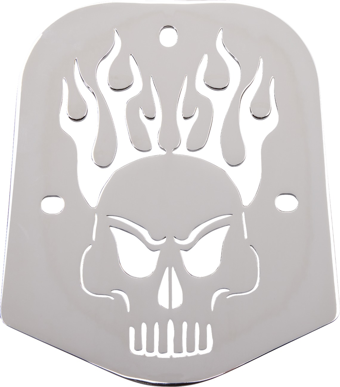 Cobra Backrest Insert Skull Chrome Fits Standard #3 Sissy Bars - Click Image to Close