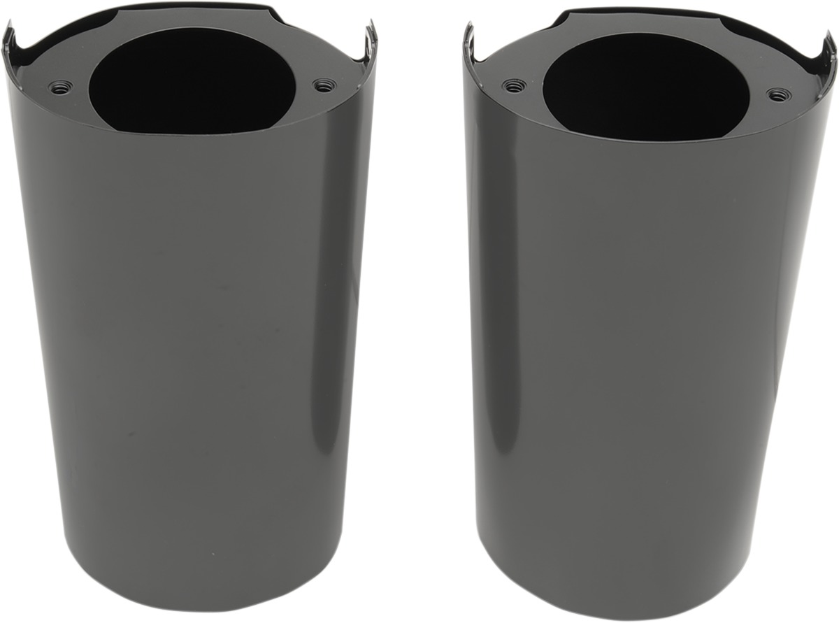 Drag Specialties Fork Slider Covers Smooth Black Pair For Harley-Davidson - Click Image to Close