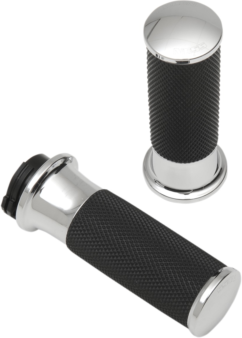 Arlen Ness Cable Style Fusion Series Grips Chrome Smoothie - Click Image to Close