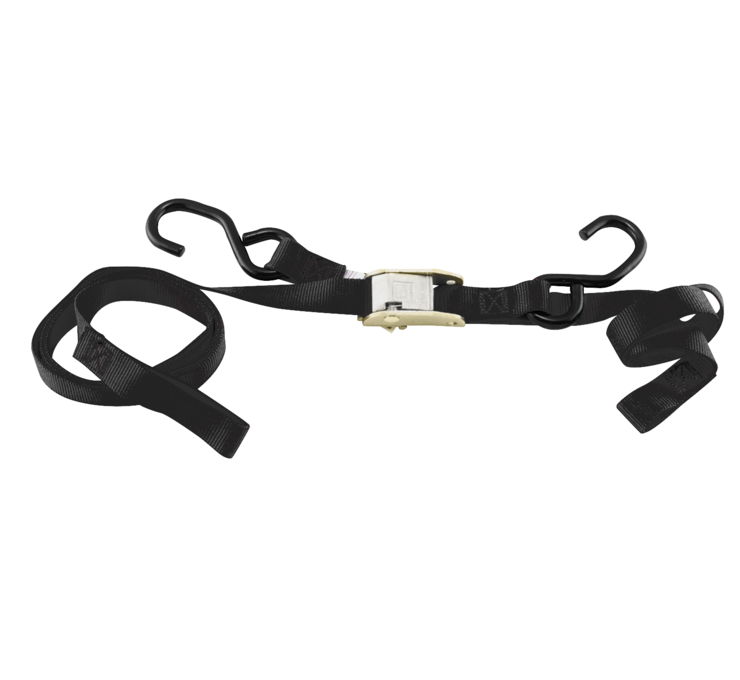 Black Integra Tie-Downs Pair 69"x1" - 1200lbs, Cam Buckle w/soft-loop - Click Image to Close