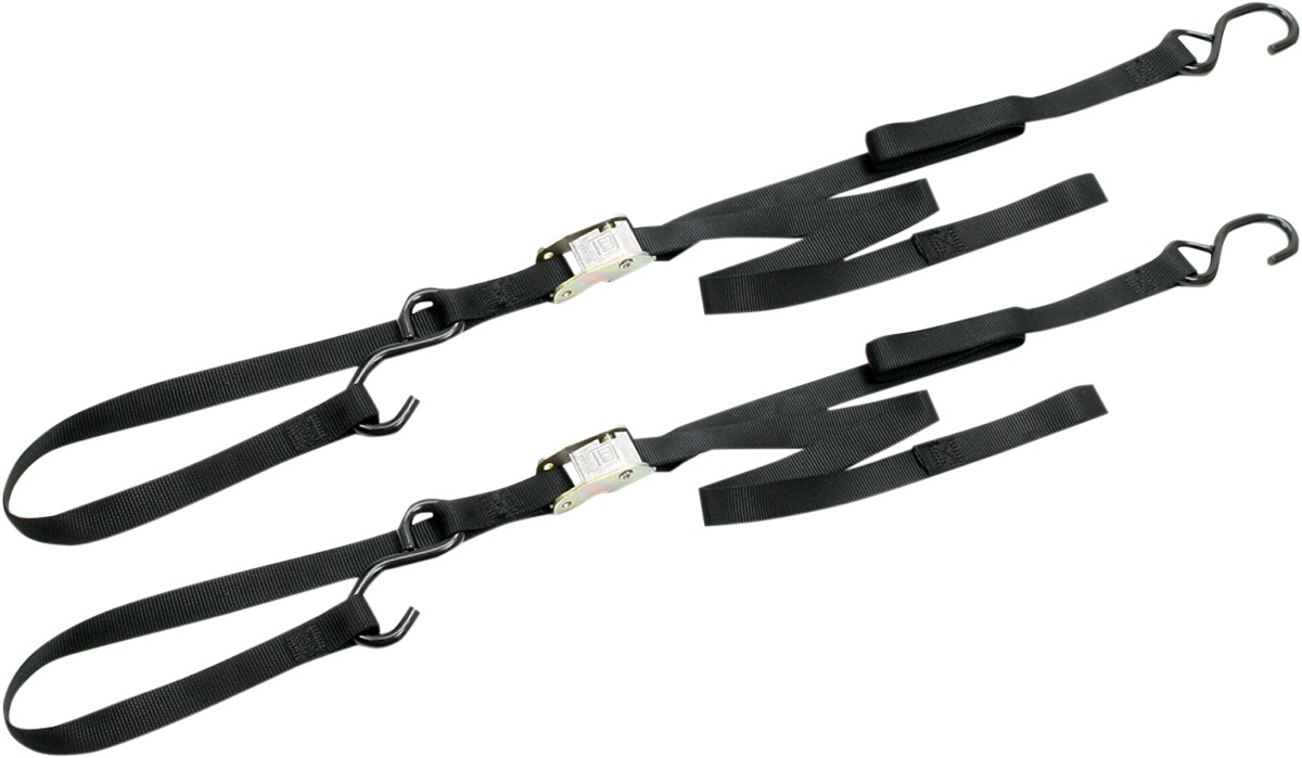 Black Integra Tie-Downs Pair 69"x1" - 1200lbs, Cam Buckle w/soft-loop - Click Image to Close