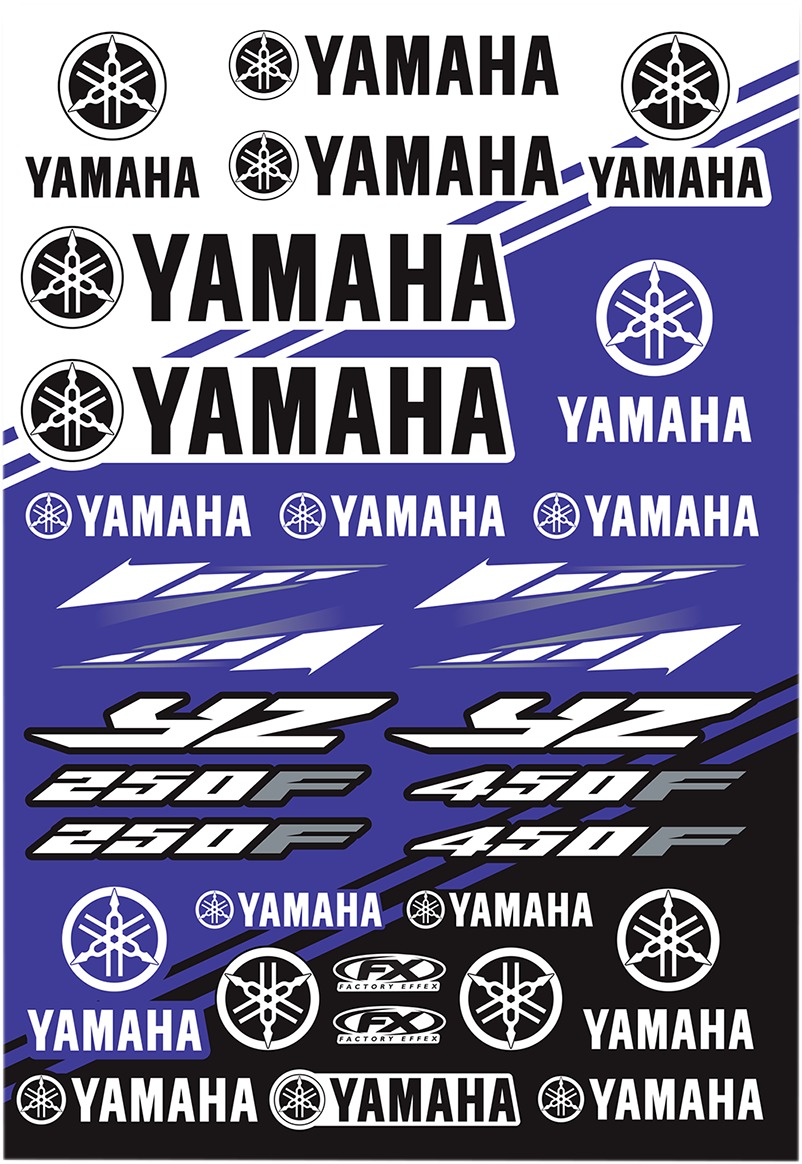 Factory Effex Universal Graphic Kit Yam YZ Sticker Sheet - Click Image to Close