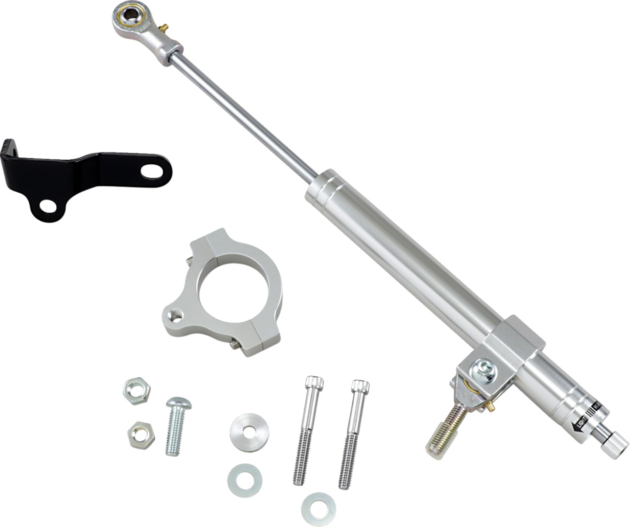Drag Specialties Steering Damper Kit Satin/Chrome For Harley-Davidson Sportster - Click Image to Close