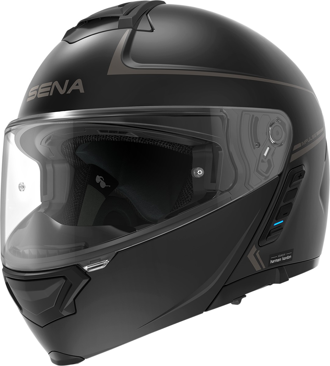 Impulse Motorcycle Smart Helmet with Mesh Intercom - Impulse Hlmt W/Bt Matte Blk Xl - Click Image to Close