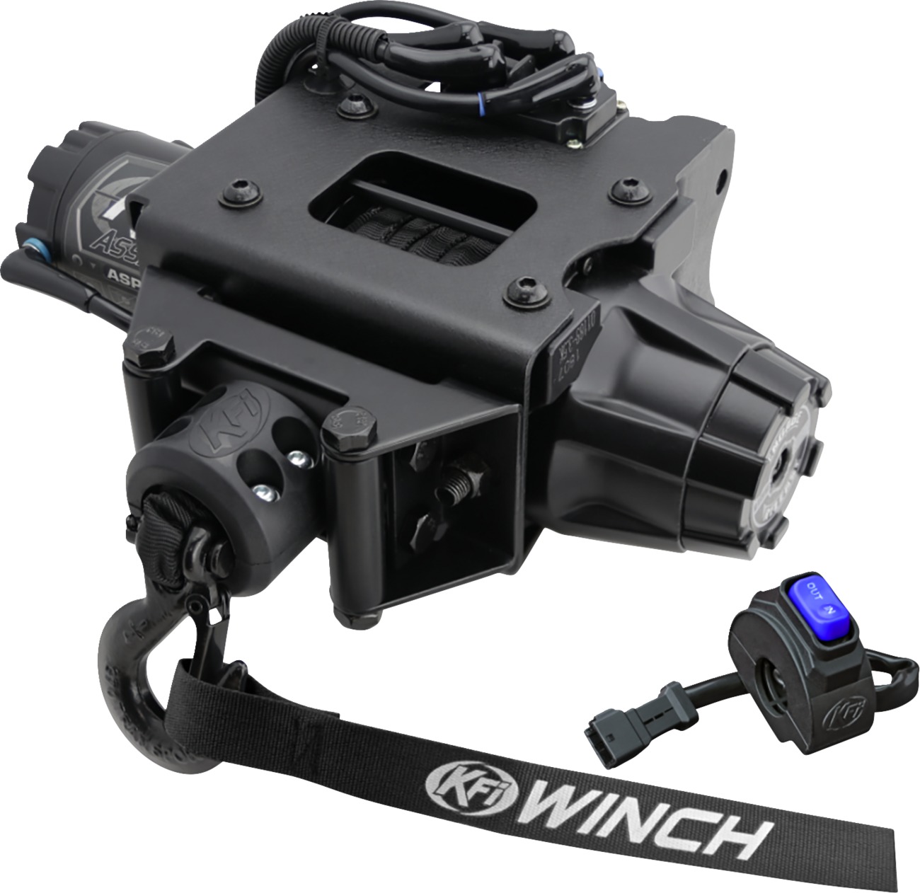 KFI Assault Series 3500lb Winch Kit Synthetic Cable For Polaris ATV - 3500lb synthetic winch kit For Polaris ATV - Click Image to Close