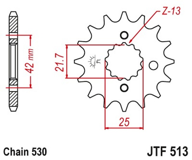 Front Steel Countershaft Sprocket - 18 Tooth 530 - Click Image to Close