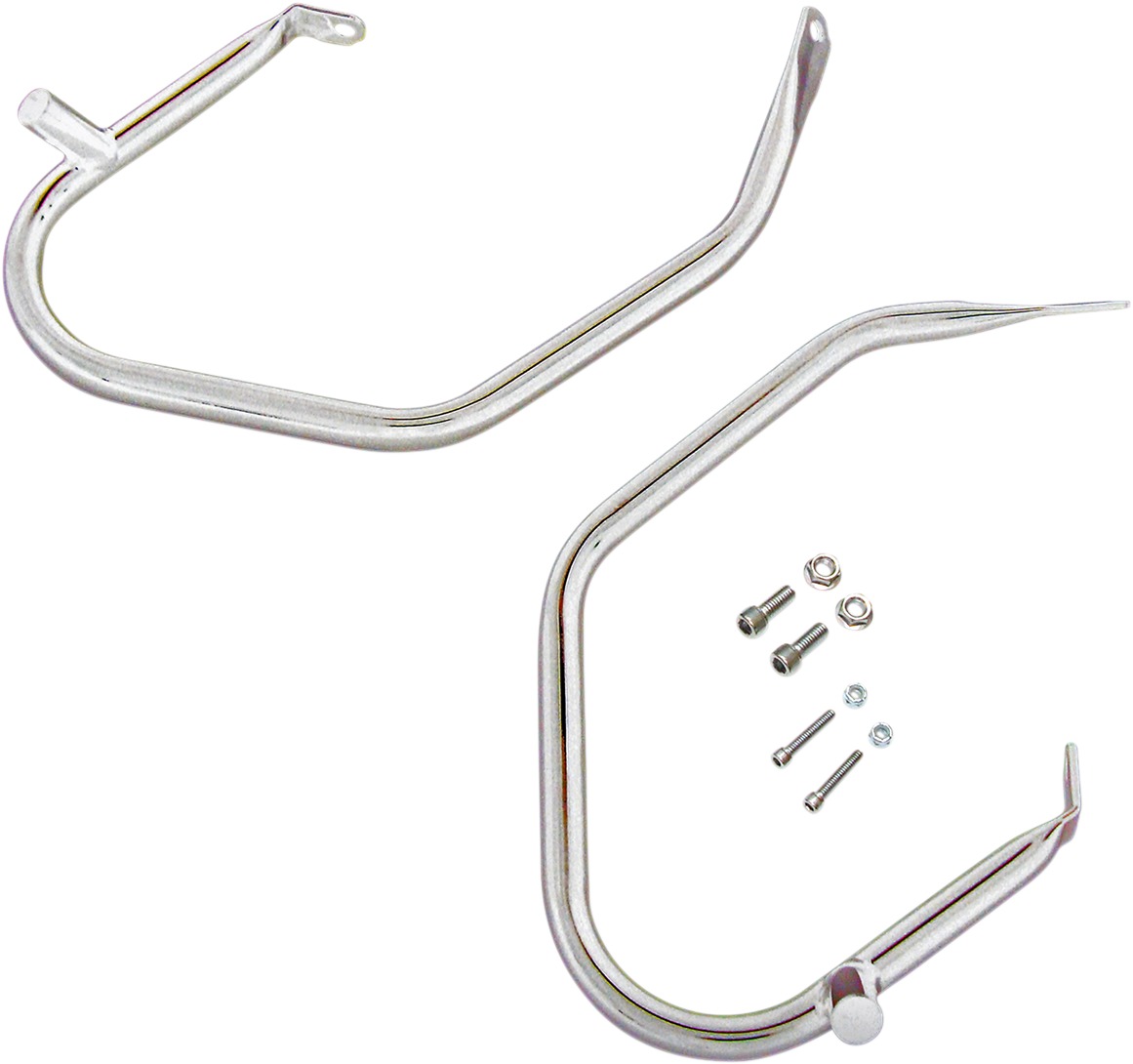Drag Specialties Low-Profile Saddlebag Guards Chrome Harley FLH Touring - Low-profile saddlebag guards For Harley FLH Touring - Click Image to Close