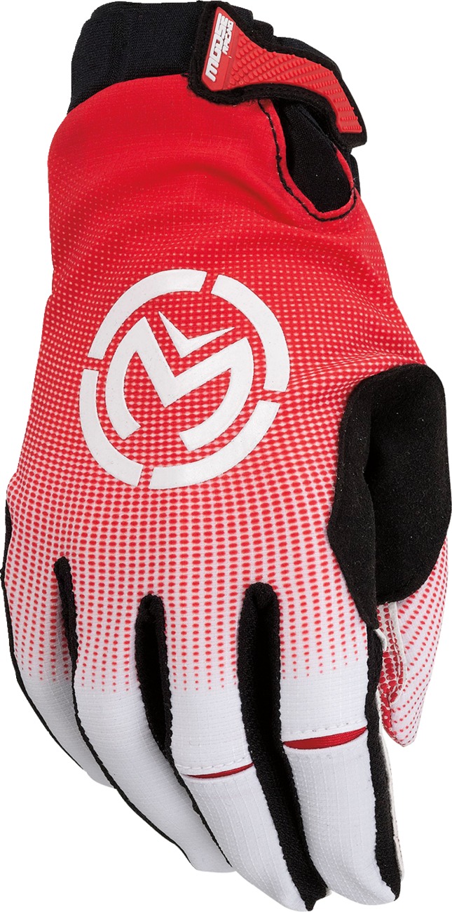 Moose SX1 Men's MX Gloves 2XL Red White Black - Stretch-fit MX gloves for men, size 2XL, Red/White/Black - Click Image to Close