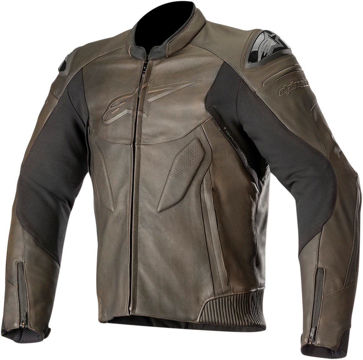 Caliber Leather Street Riding Jacket Brown US 2X-Large - Click Image to Close